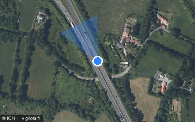 Vue satellite de l'emplacement du radar discriminant à Sautron sur N 444