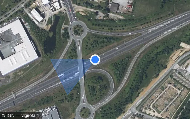 Vue satellite de l'emplacement du radar discriminant à Angers sur A 11 / E 60 / L’Océane