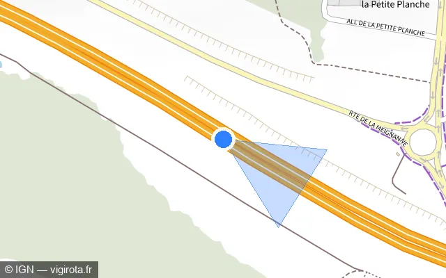 Vue plan de l'emplacement du radar discriminant à Avrillé sur A 11 / E 60 / L’Océane