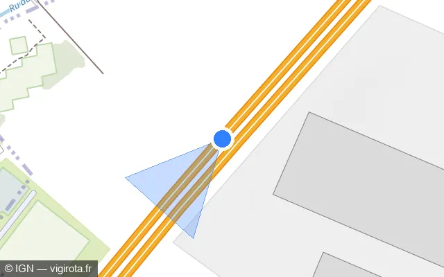 Vue plan de l'emplacement du radar discriminant à Fontenay-le-Fleury sur A 12