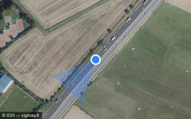 Vue satellite de l'emplacement du radar discriminant à Fontenay-le-Fleury sur A 12