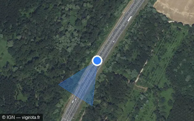 Vue satellite de l'emplacement du radar discriminant à Saint-Maur sur A 20 / E 09 / L'Occitane