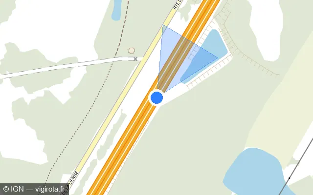 Vue plan de l'emplacement du radar discriminant à Luant sur A 20 / E 09 / L'Occitane