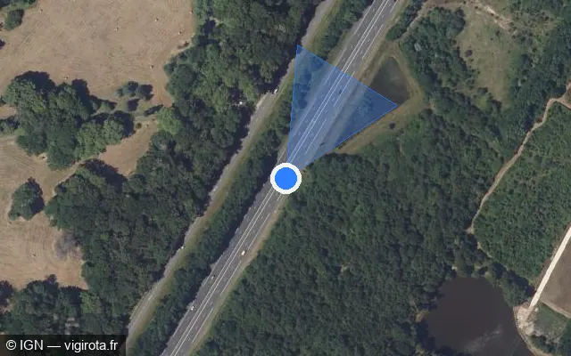 Vue satellite de l'emplacement du radar discriminant à Luant sur A 20 / E 09 / L'Occitane