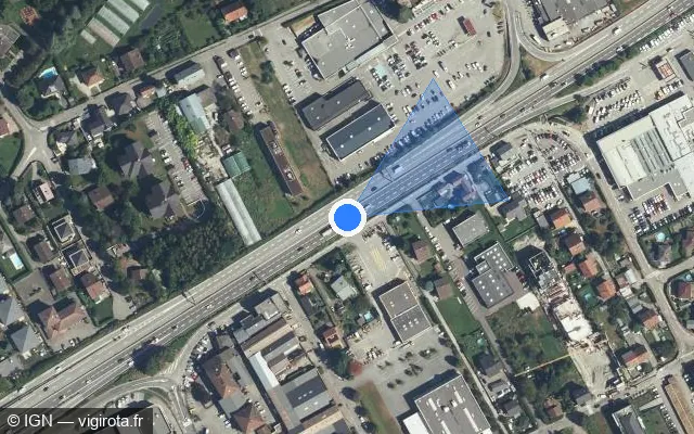 Vue satellite de l'emplacement du radar discriminant à Grignon sur N 90