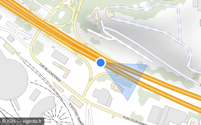 Vue plan de l'emplacement du radar discriminant à Chambéry sur N 201 / E 70 / E 712 / Voie Rapide Urbaine de Chambéry