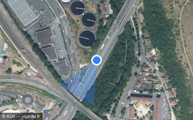Vue satellite de l'emplacement du radar discriminant à Danjoutin sur A 36 / E 54 / E 60 / La Comtoise