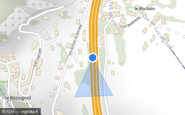Vue plan de l'emplacement du radar discriminant à Pont-Salomon sur N 88