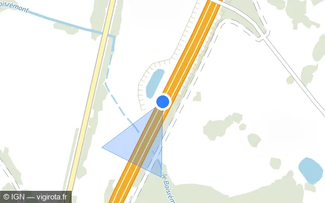 Vue plan de l'emplacement du radar discriminant à Parnac sur A 20 / E 09 / L'Occitane