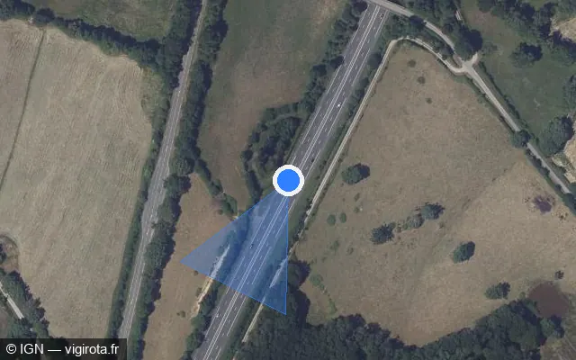 Vue satellite de l'emplacement du radar discriminant à Parnac sur A 20 / E 09 / L'Occitane