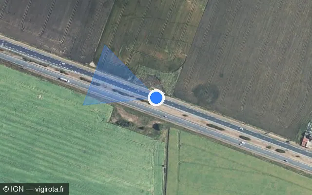 Vue satellite de l'emplacement du radar discriminant à Vert-en-Drouais sur N 12