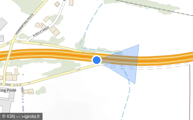 Vue plan de l'emplacement du radar discriminant à Brouviller sur N 4