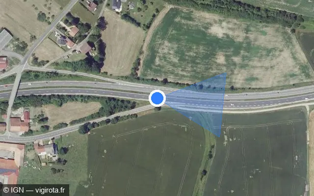 Vue satellite de l'emplacement du radar discriminant à Brouviller sur N 4