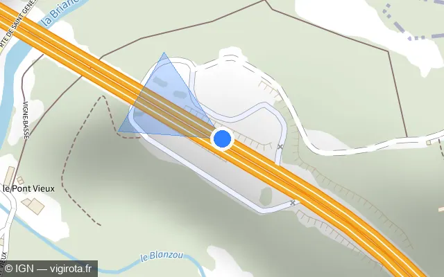Vue plan de l'emplacement du radar discriminant à Pierre-Buffière sur A 20 / E 09 / L'Occitane