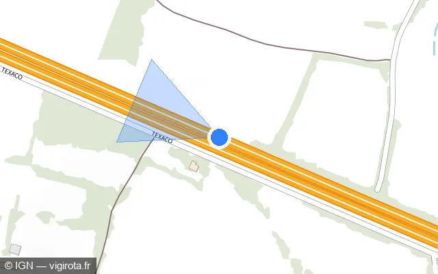 Vue plan de l'emplacement du radar discriminant à Arzal sur N 165 / E 60 / Voie Express de Nantes à Brest