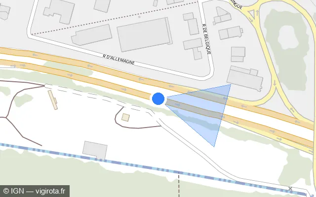 Vue plan de l'emplacement du radar discriminant à Reiningue sur D 1066 / E 512