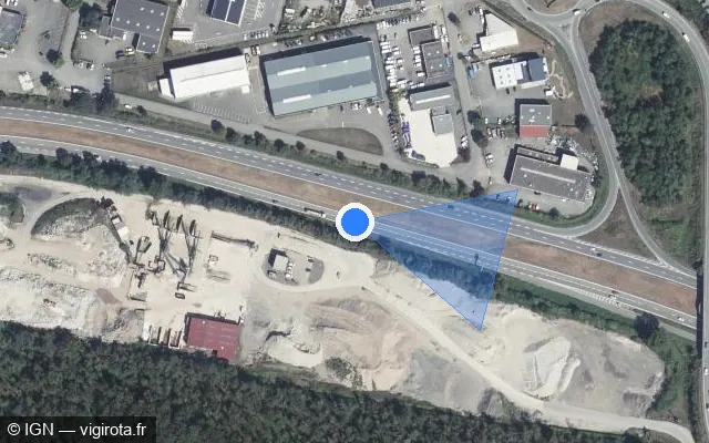 Vue satellite de l'emplacement du radar discriminant à Reiningue sur D 1066 / E 512