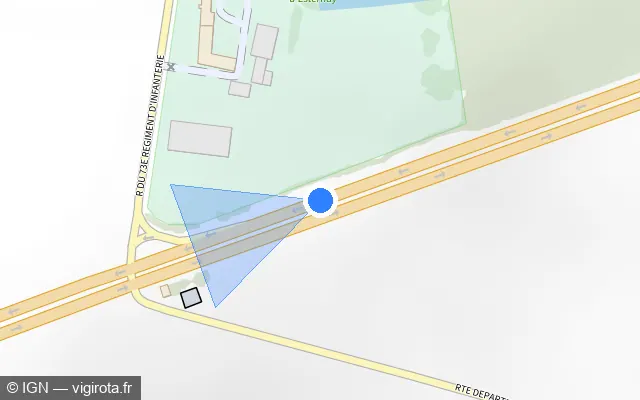 Vue plan de l'emplacement du radar discriminant à Esternay sur N 4