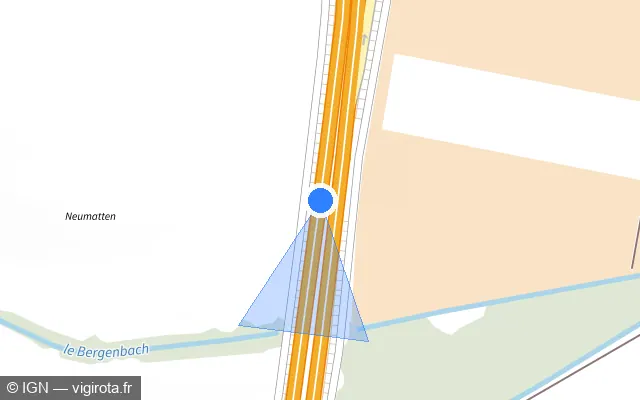 Vue plan de l'emplacement du radar discriminant à Guémar sur D 83 / E 25