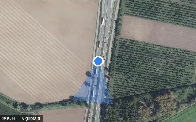 Vue satellite de l'emplacement du radar discriminant à Guémar sur D 83 / E 25