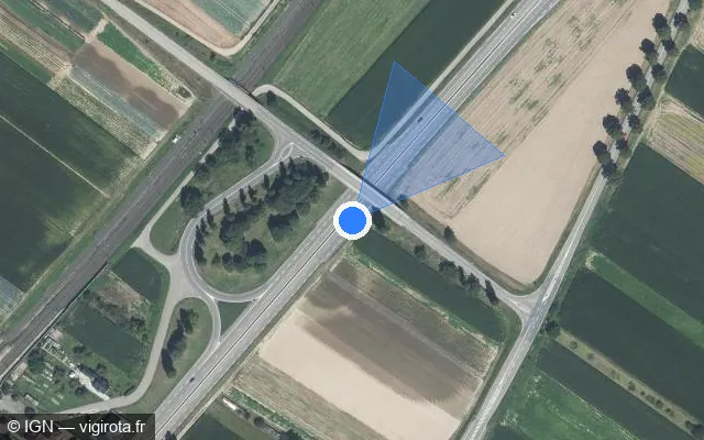 Vue satellite de l'emplacement du radar discriminant à Osthouse sur D 83