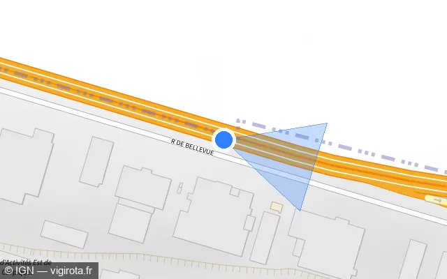 Vue plan de l'emplacement du radar discriminant à Saint-Germain-la-Blanche-Herbe sur N 13 / E 46