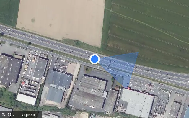 Vue satellite de l'emplacement du radar discriminant à Saint-Germain-la-Blanche-Herbe sur N 13 / E 46