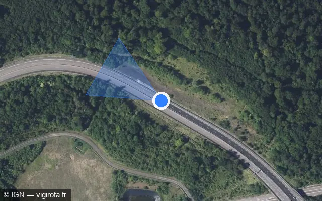 Vue satellite de l'emplacement du radar discriminant à Angevillers sur D 14