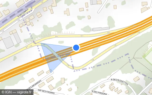 Vue plan de l'emplacement du radar discriminant à Rosbruck sur A 320 / E 50