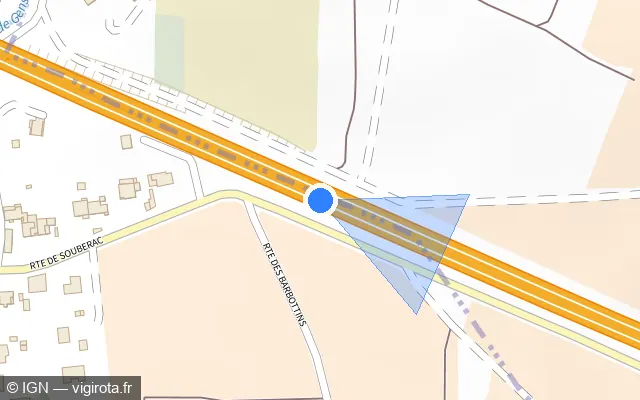 Vue plan de l'emplacement du radar discriminant à Gensac-la-Pallue sur N 141 / E 603