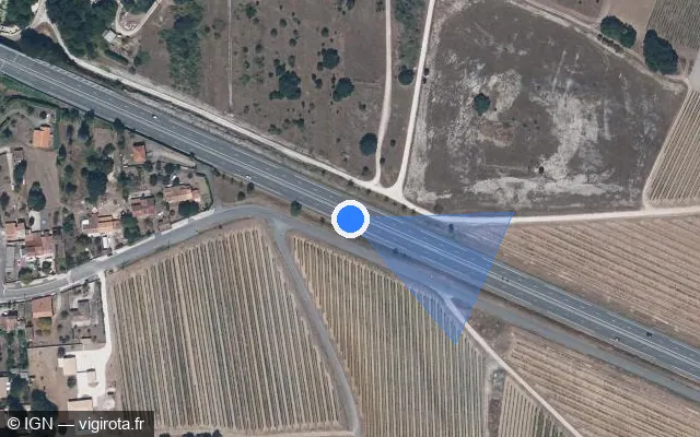 Vue satellite de l'emplacement du radar discriminant à Gensac-la-Pallue sur N 141 / E 603