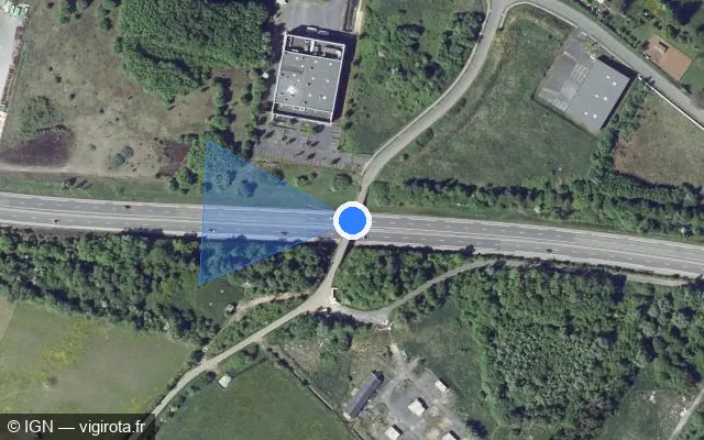 Vue satellite de l'emplacement du radar discriminant à Sedan sur N 1043 / E 44 / E 46 / L'Ardennaise