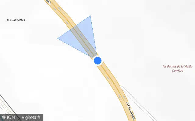 Vue plan de l'emplacement du radar discriminant à Port-le-Grand sur Route du Crotoy / D 40