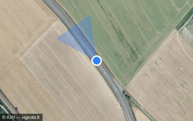 Vue satellite de l'emplacement du radar discriminant à Port-le-Grand sur Route du Crotoy / D 40