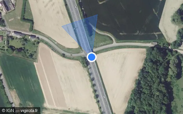 Vue satellite de l'emplacement du radar discriminant à Bons-Tassilly sur N 158