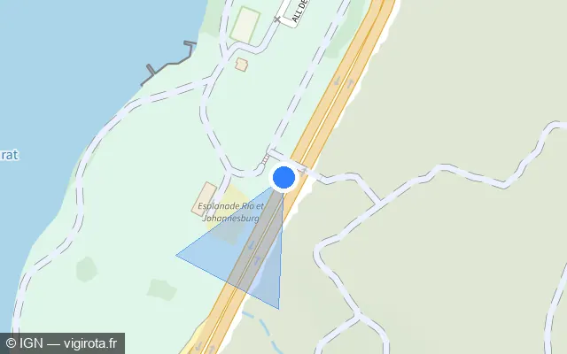 Vue plan de l'emplacement du radar discriminant à Le Palais-sur-Vienne sur Boulevard Robert Schuman