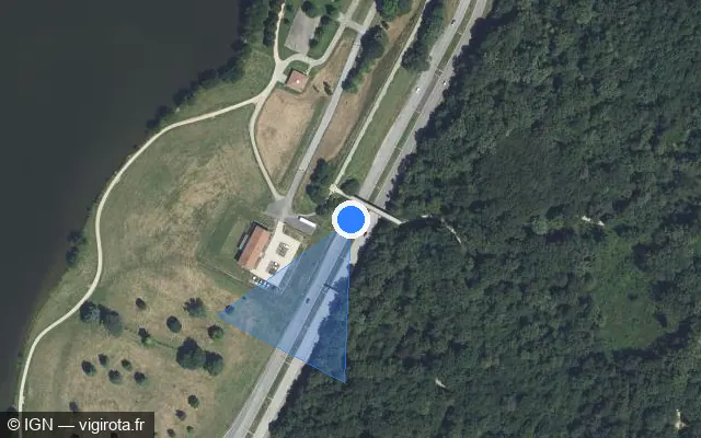 Vue satellite de l'emplacement du radar discriminant à Le Palais-sur-Vienne sur Boulevard Robert Schuman
