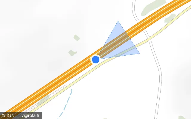 Vue plan de l'emplacement du radar discriminant à Saint-Maurice-la-Souterraine sur N 145 / E 62 / Route Centre Europe Atlantique