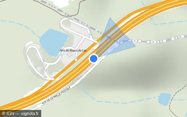 Vue plan de l'emplacement du radar discriminant à Saint-Rémy-sur-Durolle sur A 89 / E 70