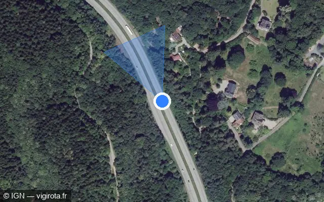 Vue satellite de l'emplacement du radar discriminant à Sainte-Marguerite sur N 59