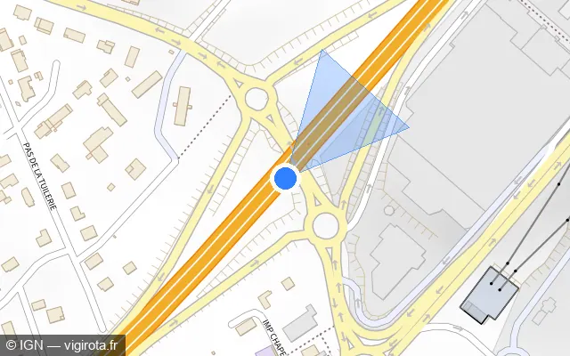 Vue plan de l'emplacement du radar discriminant à La Couronne sur N 10 / E 606