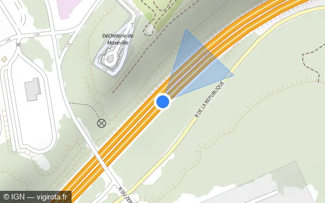 Vue plan de l'emplacement du radar discriminant à Maxéville sur A 31 / E 21 / E 23 / Autoroute de Lorraine-Bourgogne