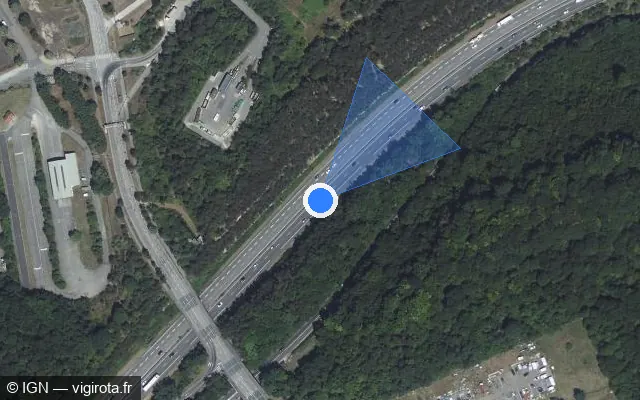 Vue satellite de l'emplacement du radar discriminant à Maxéville sur A 31 / E 21 / E 23 / Autoroute de Lorraine-Bourgogne