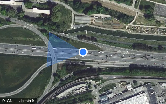 Vue satellite de l'emplacement du radar discriminant à Loos sur A 25 / E 42 / Boulevard Périphérique Sud