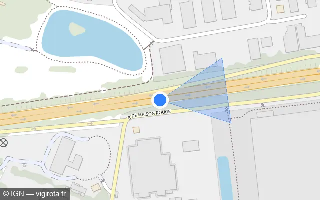 Vue plan de l'emplacement du radar discriminant à Gretz-Armainvilliers sur D 1004