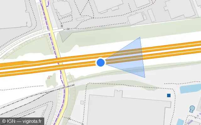 Vue plan de l'emplacement du radar discriminant à Lognes sur A 4 / E 50 / Autoroute de l’Est