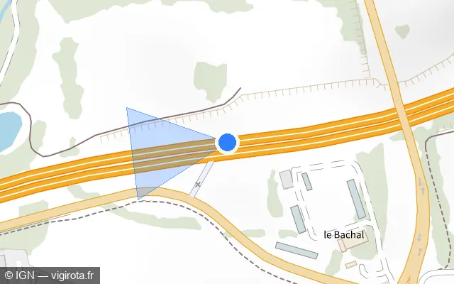 Vue plan de l'emplacement du radar discriminant à Argonay sur A 41 / E 712