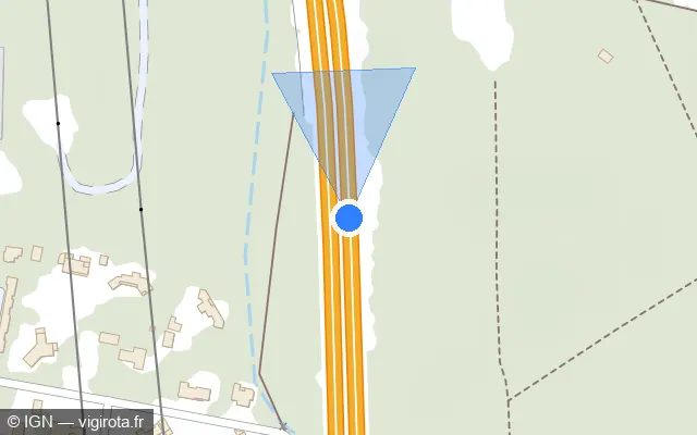 Vue plan de l'emplacement du radar discriminant à Pomponne sur A 104 / La Francilienne