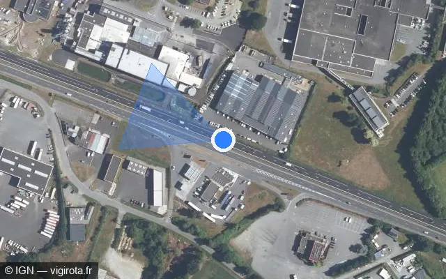 Vue satellite de l'emplacement du radar discriminant à Saint-Agathon sur N 12 / E 50