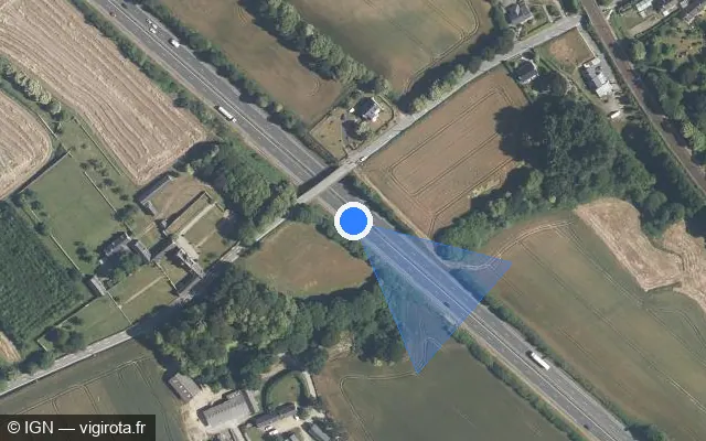 Vue satellite de l'emplacement du radar discriminant à Grâces sur N 12 / E 50